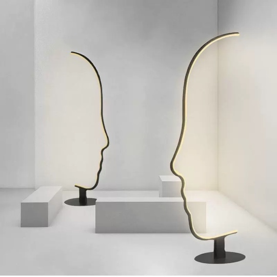 Торшер черный Face 50*155 см, LED, металл, 24 Вт