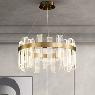 Светильник подвесной медный Evolqua, металл, трос 120 см, 60*30 см, LED