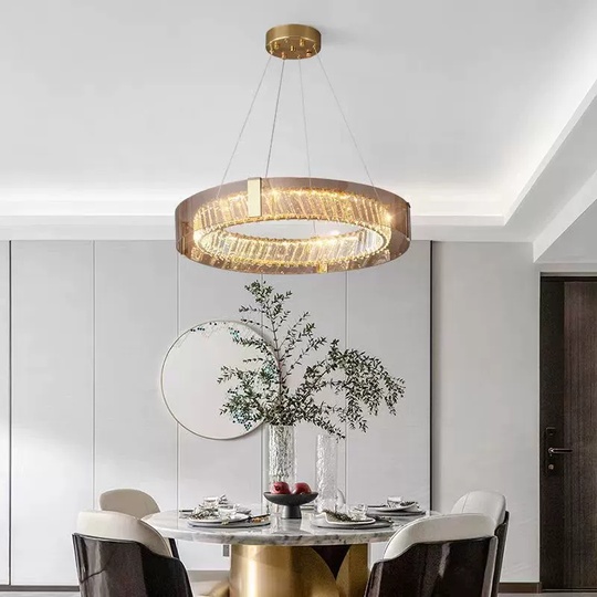 Люстра подвесная, хром, хрусталь, BELLA 60*9 металл, LED.