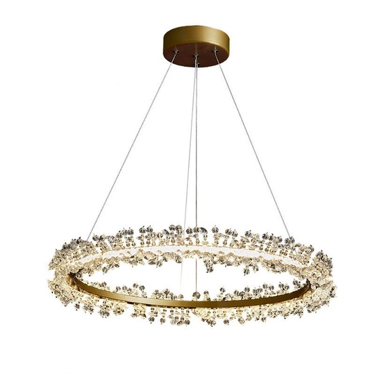 Люстра подвесная, золотой, кристалл, LADYWISE 60*120, металл, LED.