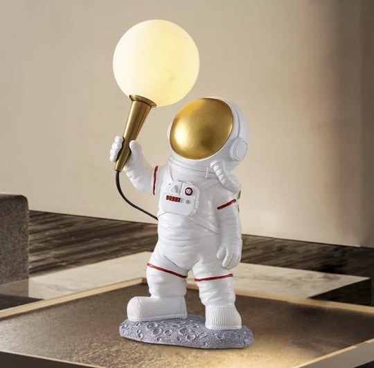 Настольная лампа, ASTRONAUT  20*41, смола, стекло, белый