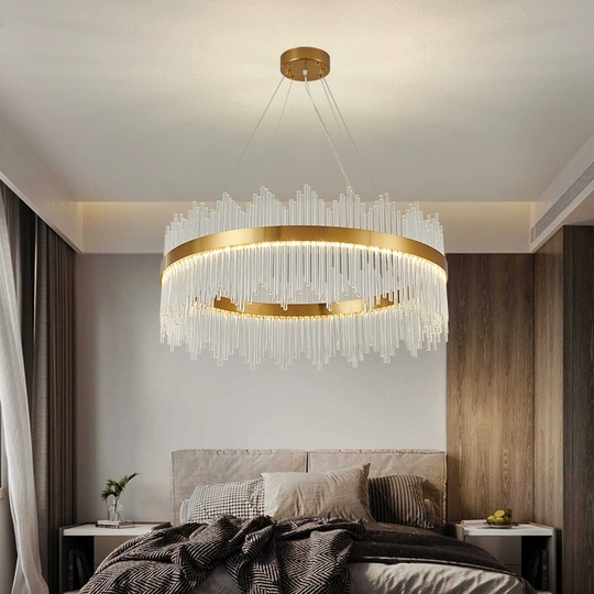 Люстра подвесная, медная, стекло, DICLE 60*26, металл, LED.