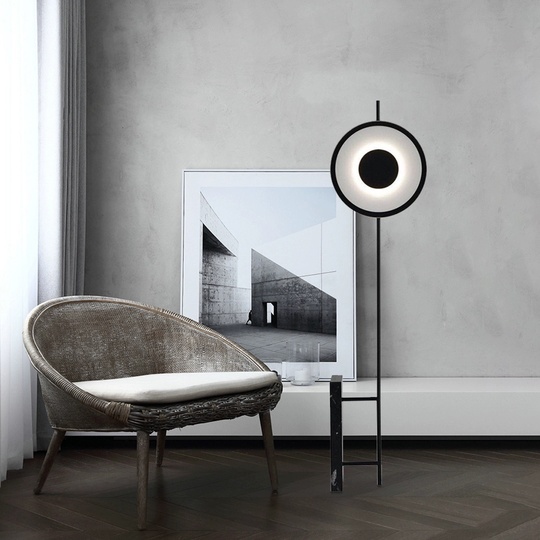 Торшер черный Elixar, 33*170 см, LED, мрамор, 5 Вт