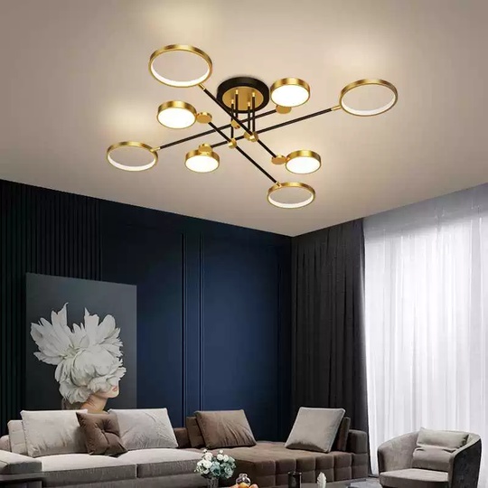 Люстра золотая Aerelix, металл, 126*26 см, светодиодная, LED