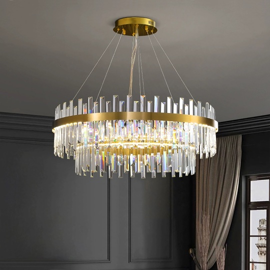 Люстра подвесная, медь, кристалл, GURBUZ 100*35, металл, LED.