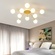 Люстра золотая Unevio, металл, стекло матовое, 80*17 см, светодиодная, LED, G9