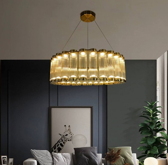 Люстра подвесная, бронза, стекло CEYIZ 80*25, металл, LED.