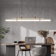 Люстра золотая Elmora, металл, 115*18 см, светодиодная, LED