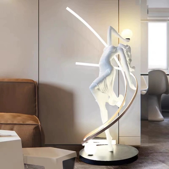 Торшер белый Girls ballerina, 79*200 см, LED, Е27, смола, стекловолокно, 65 Вт