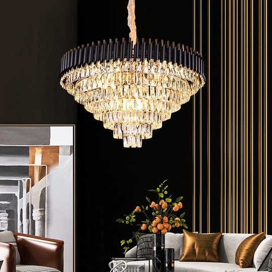 Люстра подвесная, черный, стекло, OPULENCE 55*38, металл, E14.