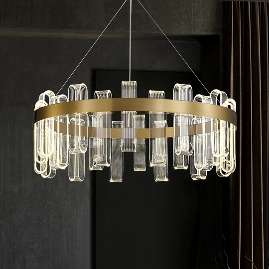 Светильник подвесной медный Evolqua, металл, трос 120 см, 60*30 см, LED