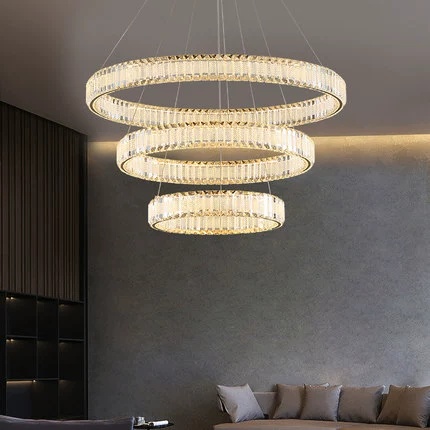 Люстра подвесная CALISKAN 100*150 золотой, хрусталь, металл, LED.