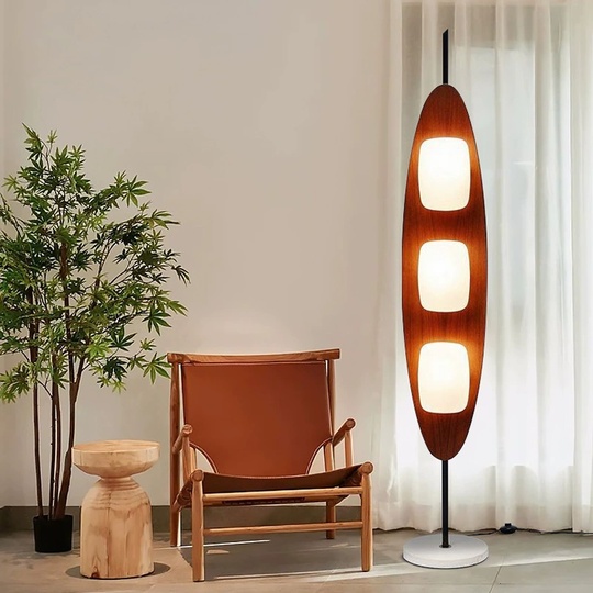 Торшер белый 26*26*160 см, LED, ПММА, мрамор, 24 Вт