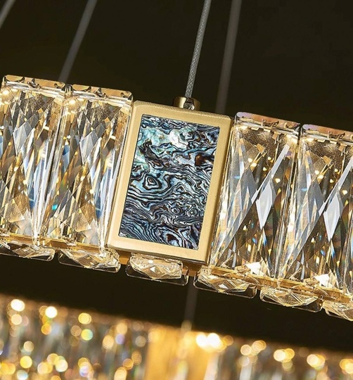 Люстра подвесная CEREN 80*150 золотой, хрусталь, металл, LED.