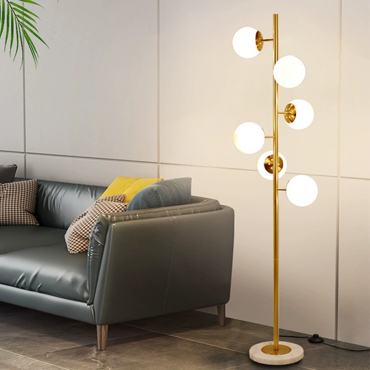 Торшер золото белый Luma, 32*164 см, LED, G9, мрамор металл, 15 Вт
