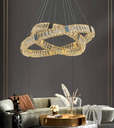 Люстра подвесная CAGLA 90*150 бронза, кристалл, металл, LED.
