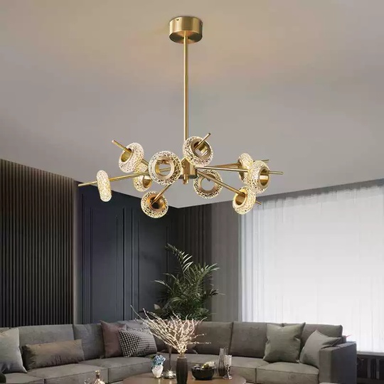 Люстра подвесная, медь, стекло, ABRAHAN 75*56, металл, LED