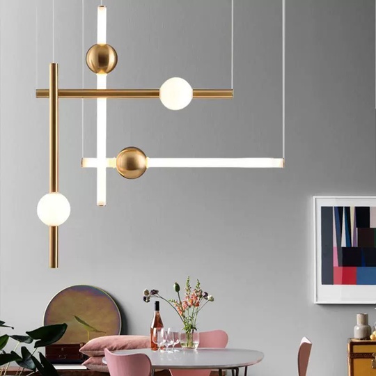 Люстра золотая Elyxi, металл, 120*60 см, светодиодная, LED
