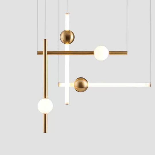 Люстра золотая Elyxi, металл, 120*90 см, светодиодная, LED
