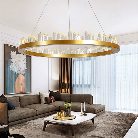 Люстра подвесная, золото, кристалл, LOUIS 120*11 металл, LED.