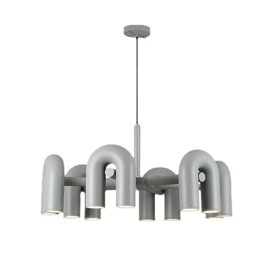 Светильник подвесной серый Elisto, металл, трос 150 см, 80*38 см, LED