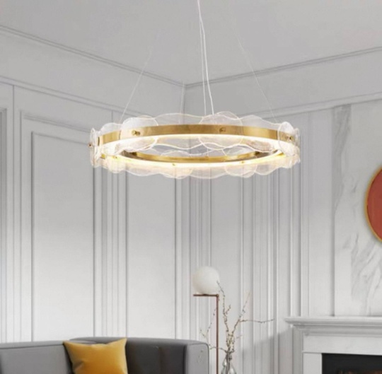 Светильник подвесной бронзовый Elviku, металл, трос 150 см, 80*13 см, LED