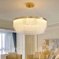 Люстра подвесная, медный, ПММА, IVOR 100*29 металл, LED.