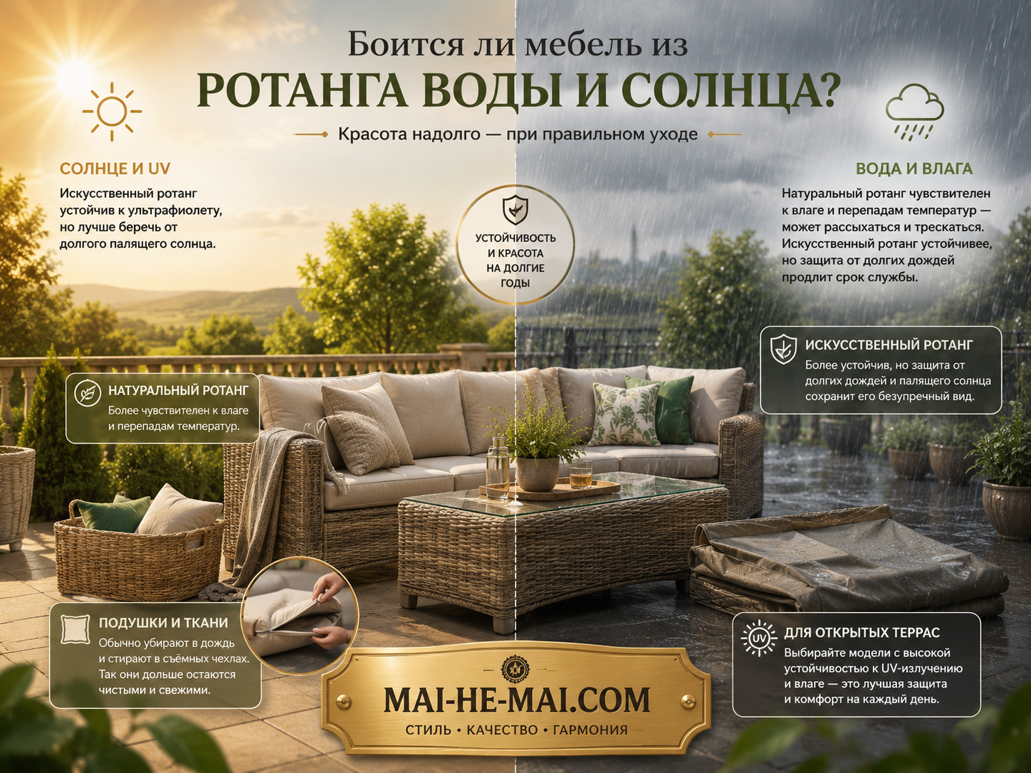 Как выбрать мебель из ротанга