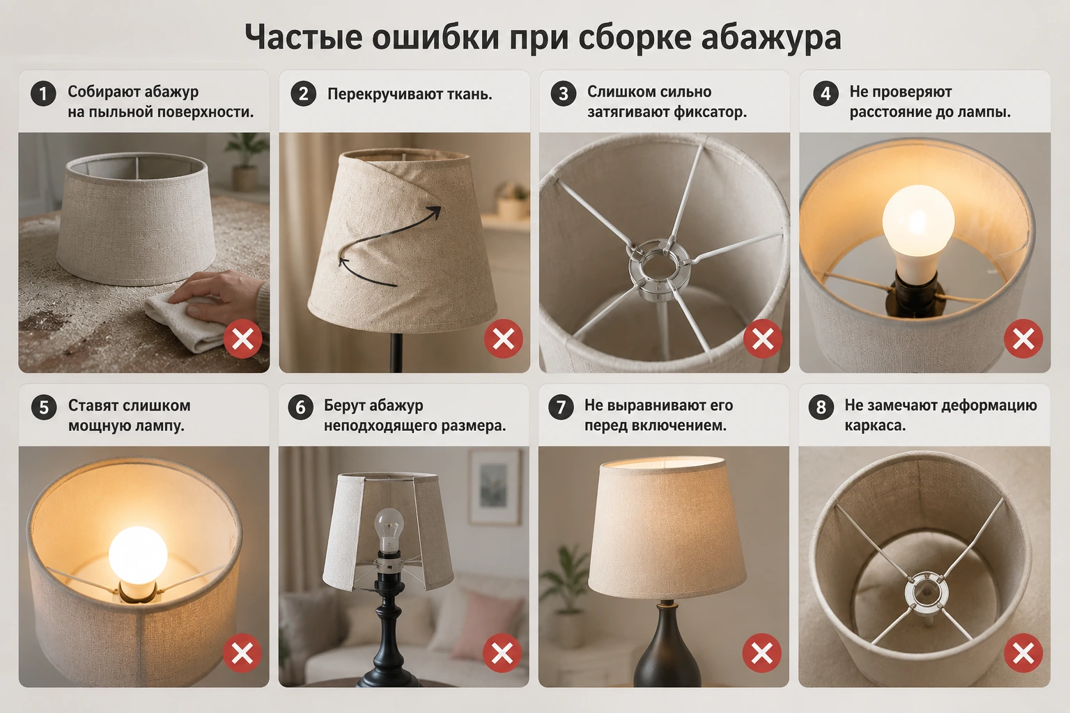 Как собрать абажур торшера: инструкция, крепление и частые ошибки