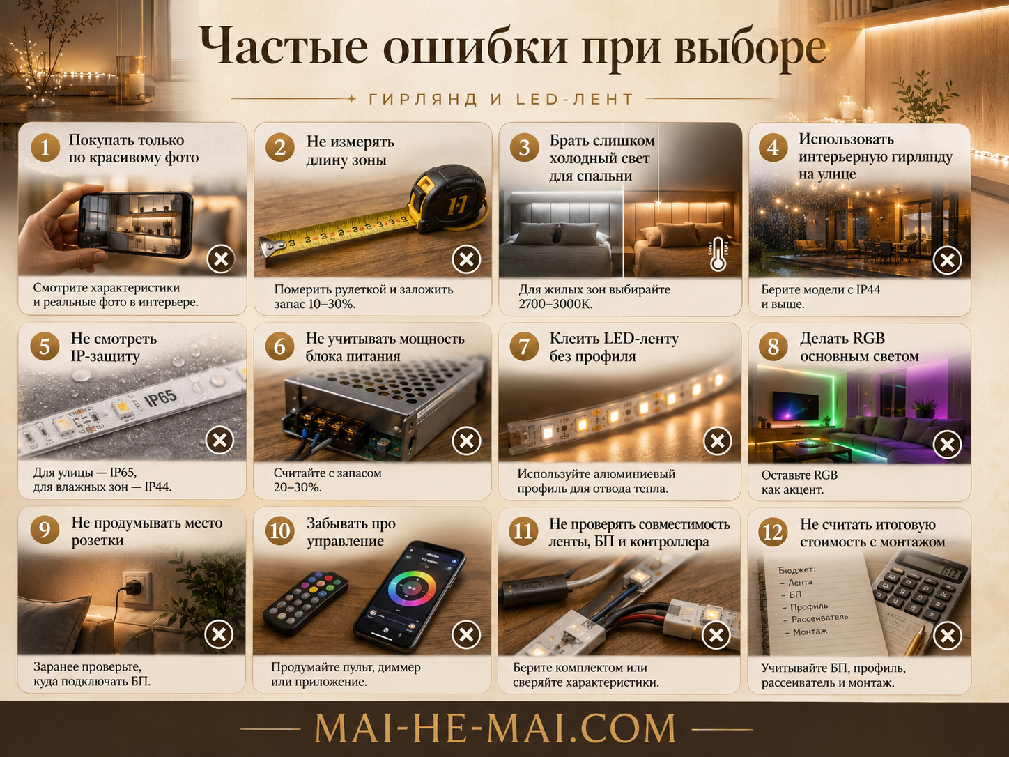Гирлянды и светодиодные ленты: как выбрать декоративное освещение для дома и улицы