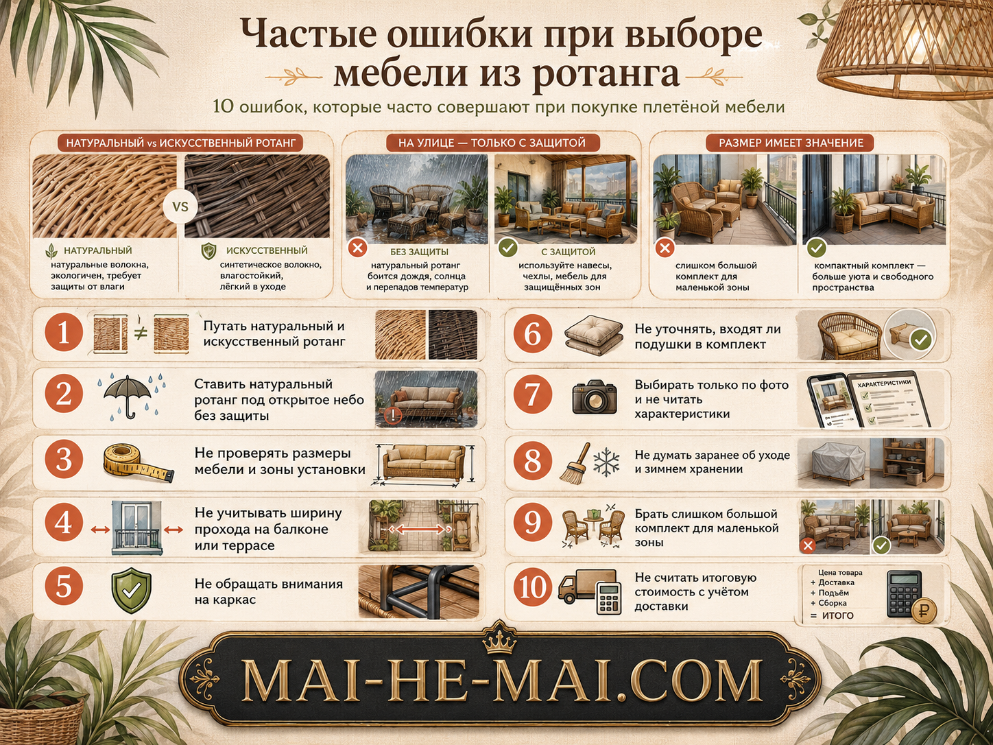 Как выбрать мебель из ротанга