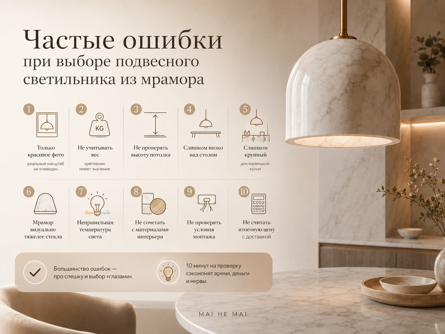 Как выбрать подвесной светильник из мрамора: кухня, спальня, гостиная и столовая зона