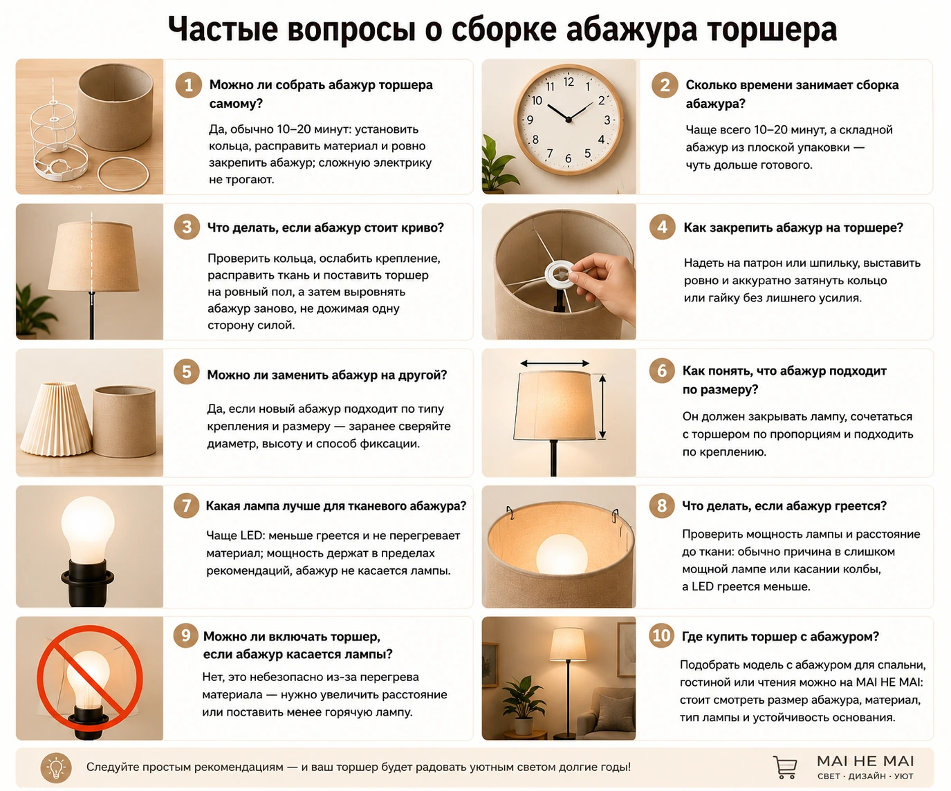 Как собрать абажур торшера: инструкция, крепление и частые ошибки
