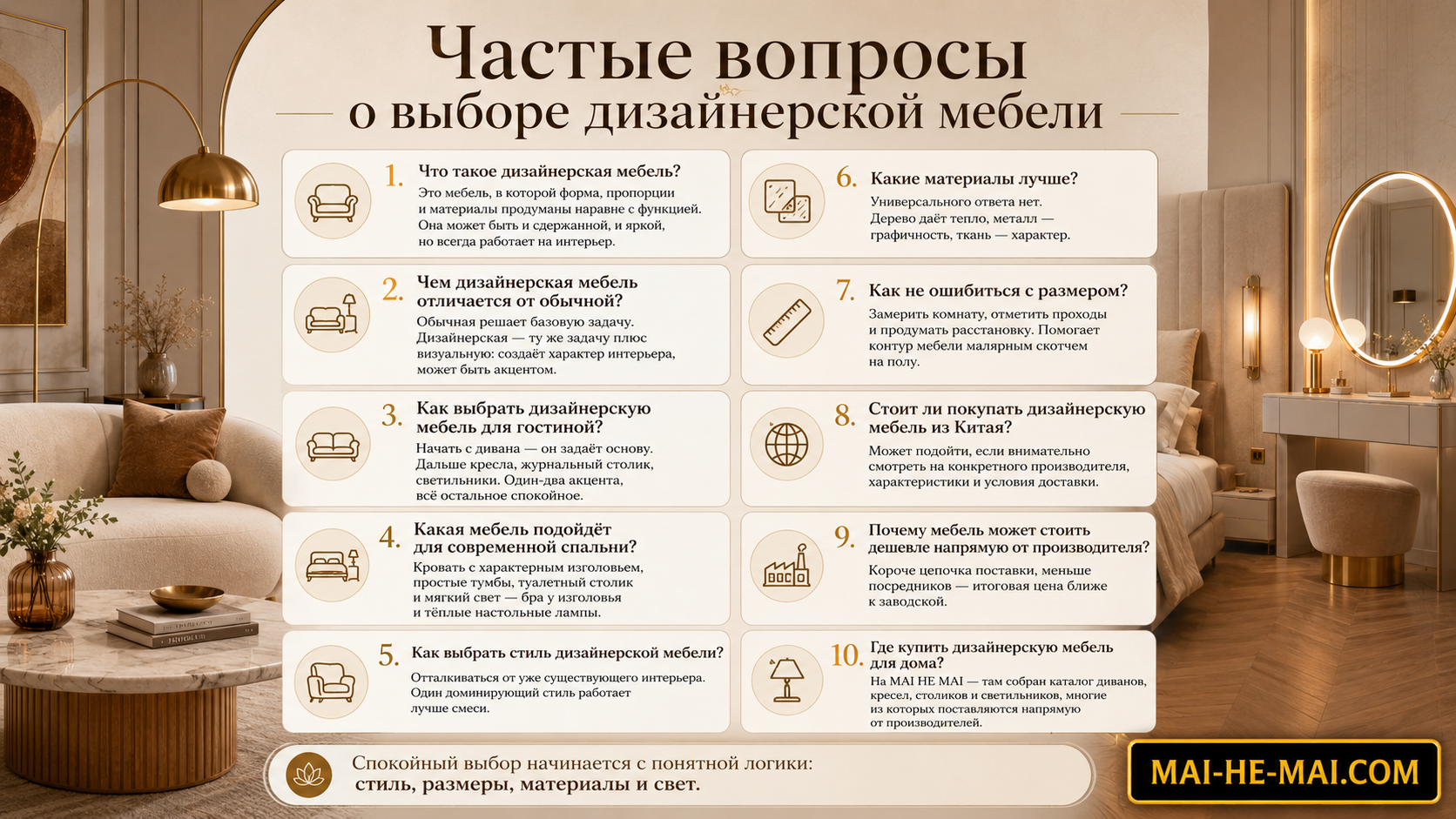 Как выбрать дизайнерскую мебель для дома: гостиная, спальня, стиль и цена
