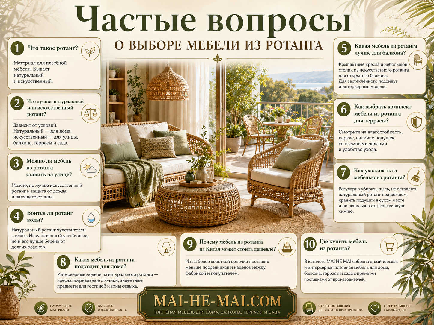 Как выбрать мебель из ротанга