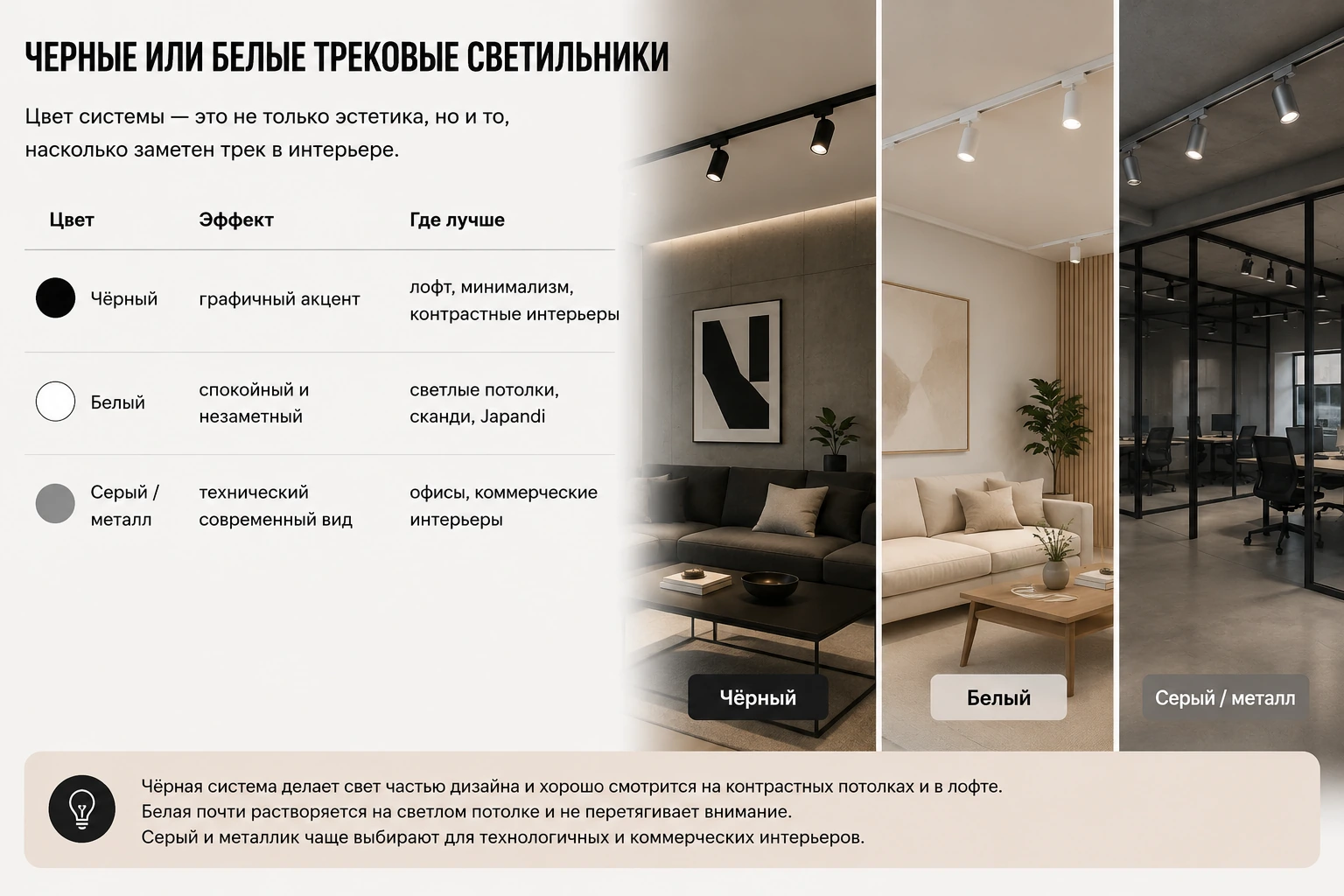 Как выбрать трековые светильники для квартиры