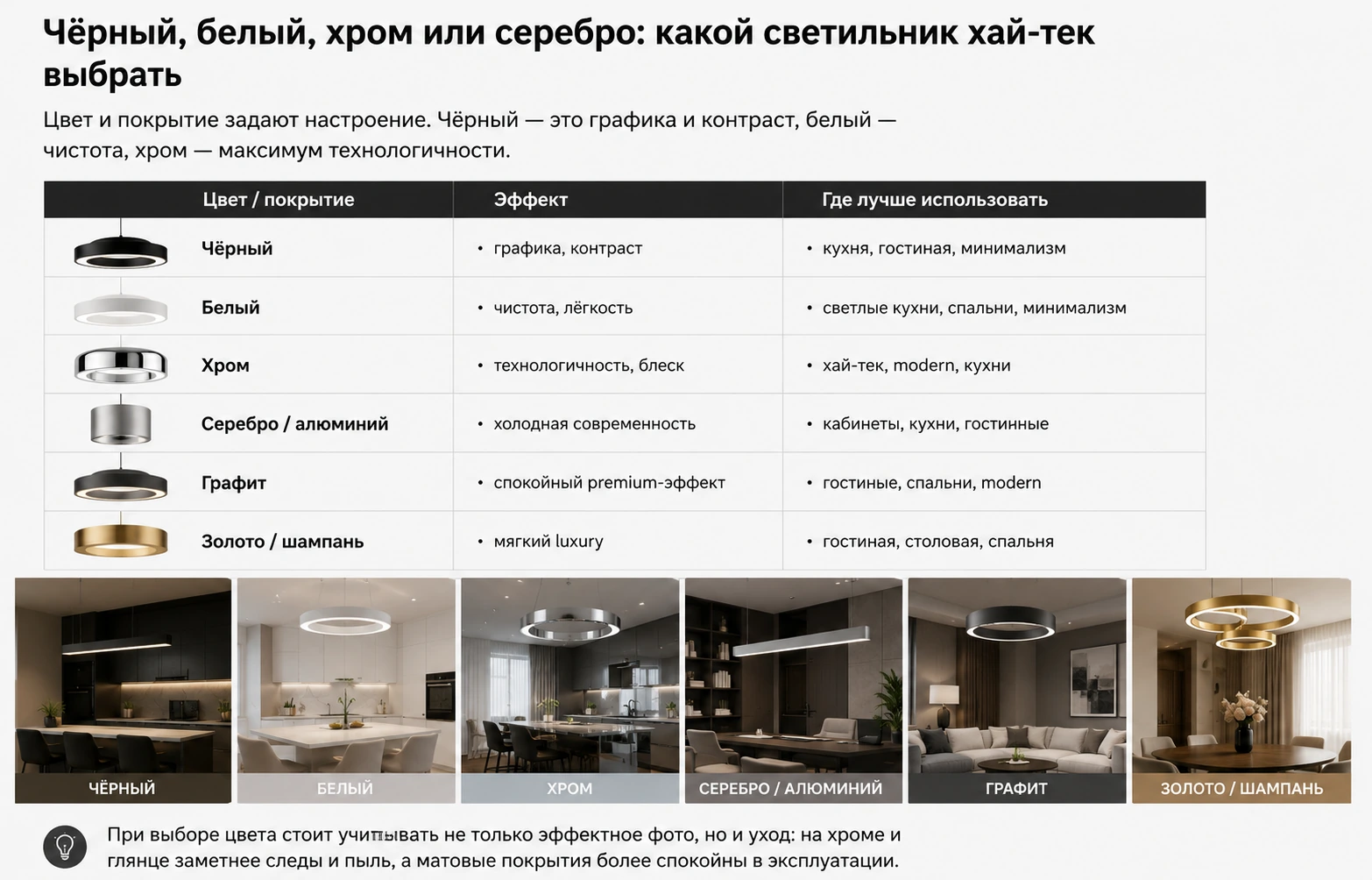 Как выбрать подвесной светильник хай-тек: кухня, гостиная, спальня и современный интерьер