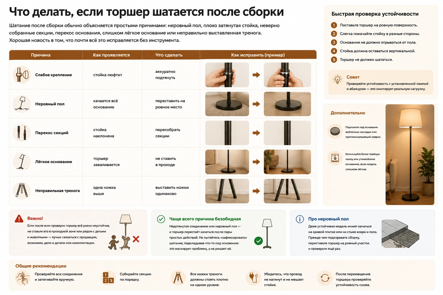 Как правильно собрать торшер: пошаговая инструкция, безопасность и ошибки сборки