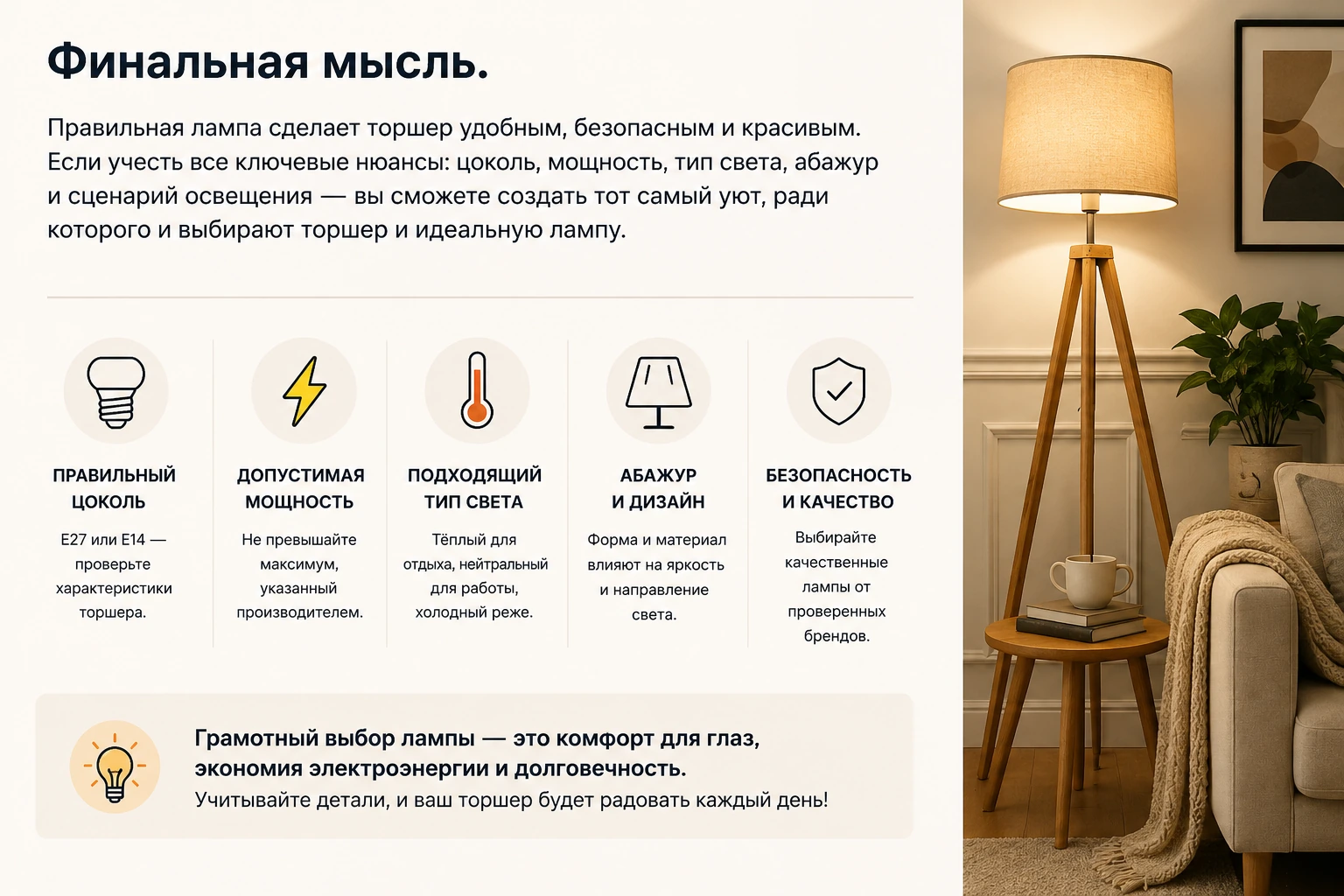 Какую лампу выбрать для торшера: цоколь, мощность, LED и тёплый свет