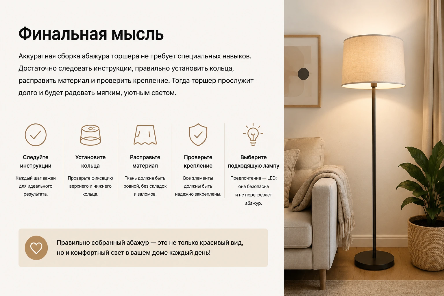 Как собрать абажур торшера: инструкция, крепление и частые ошибки