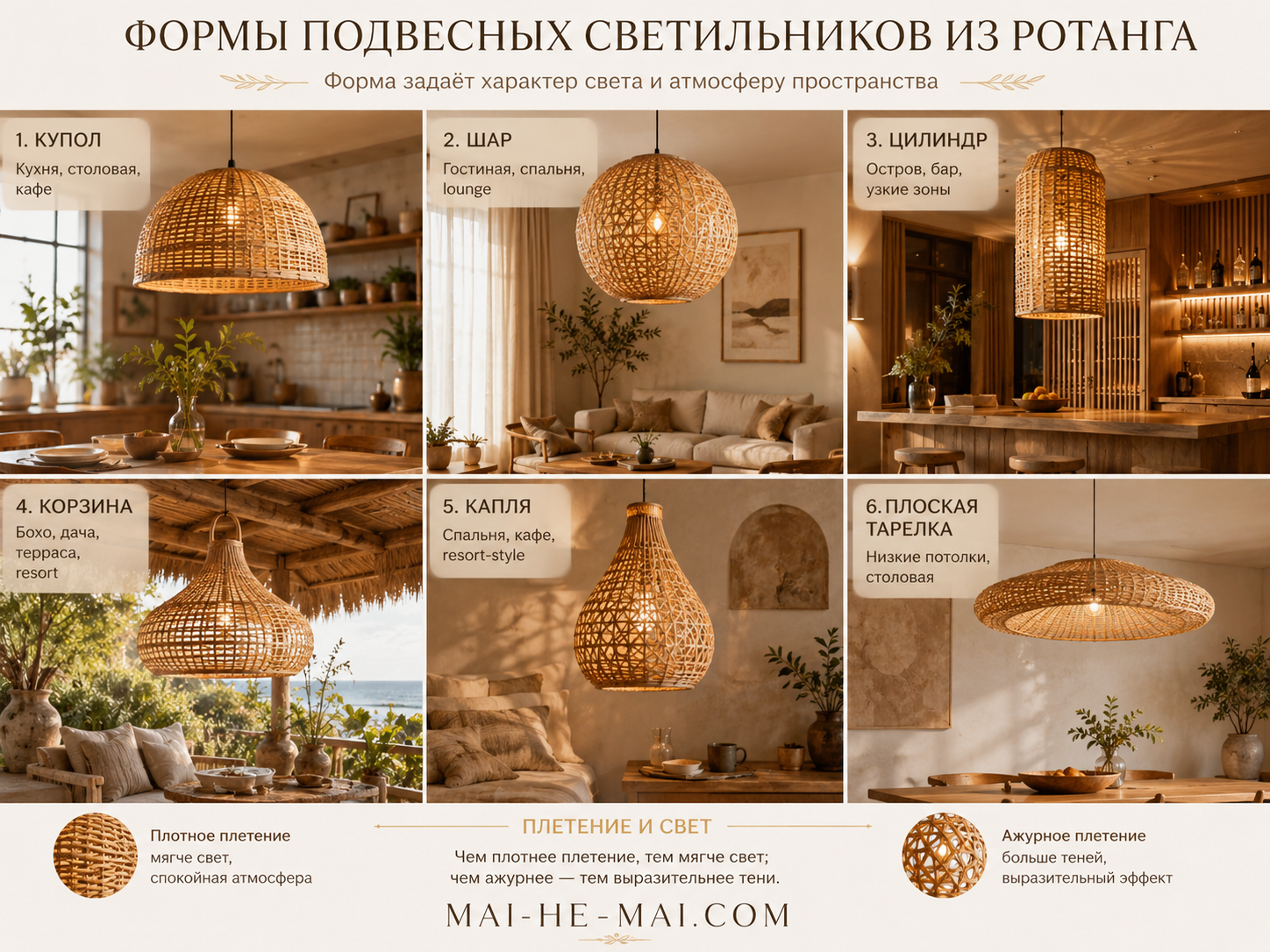 Подвесные светильники из ротанга: как выбрать красивый и практичный свет для интерьера