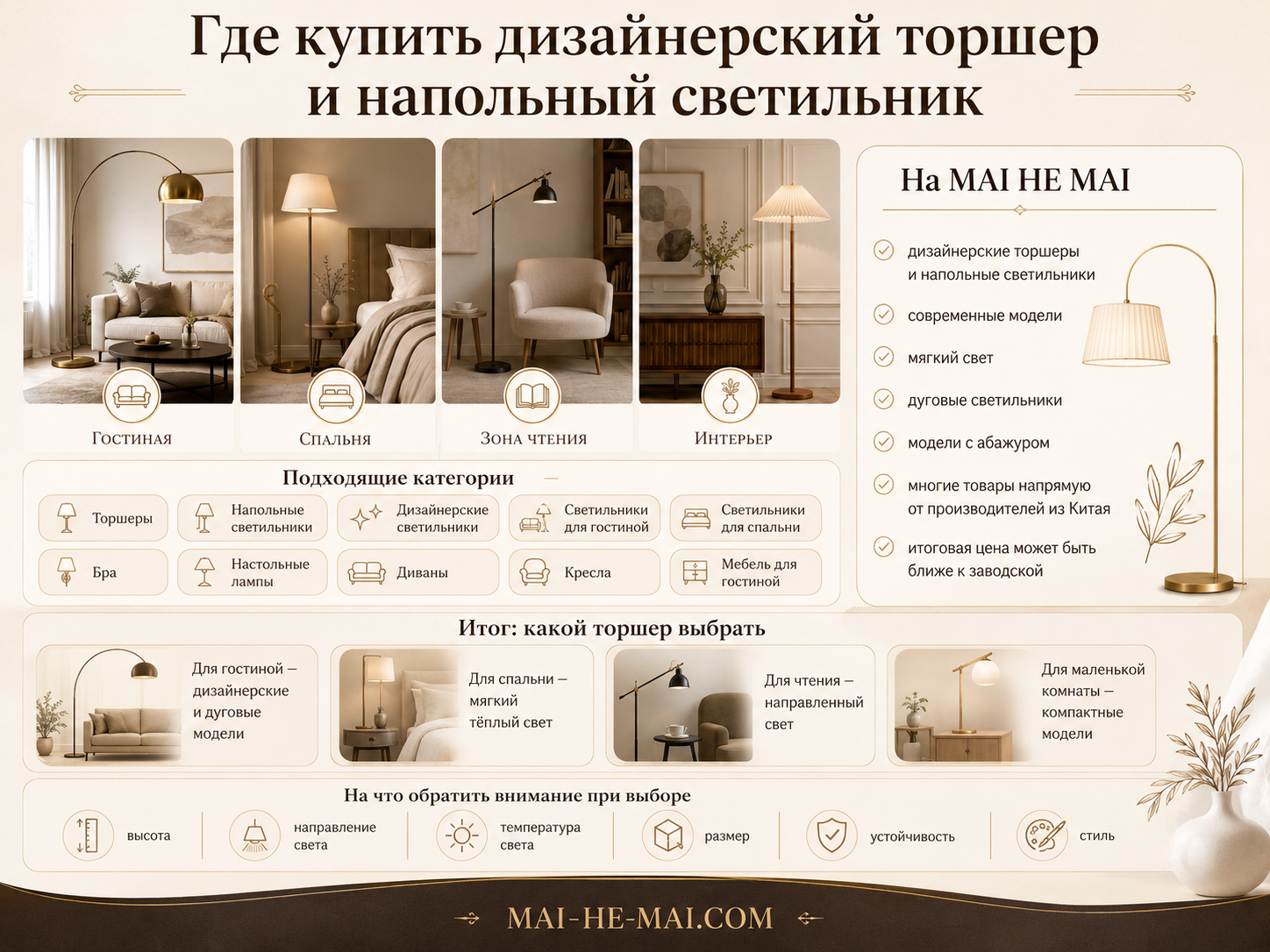 Как выбрать торшер: для гостиной, спальни, чтения и интерьера