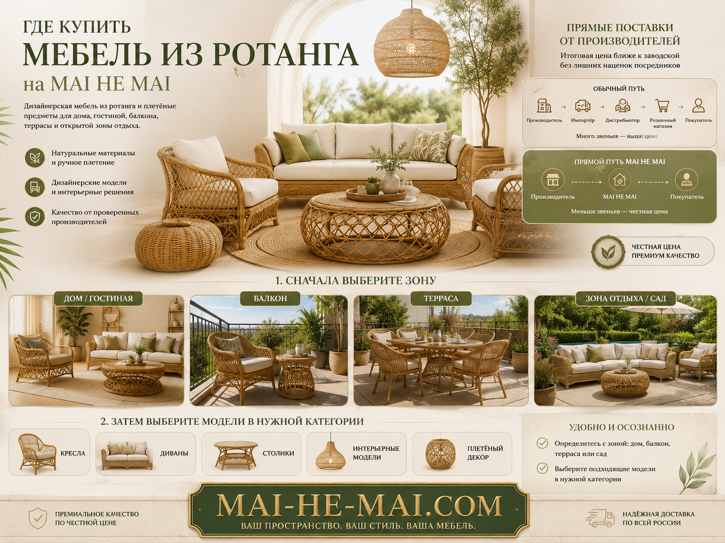 Как выбрать мебель из ротанга