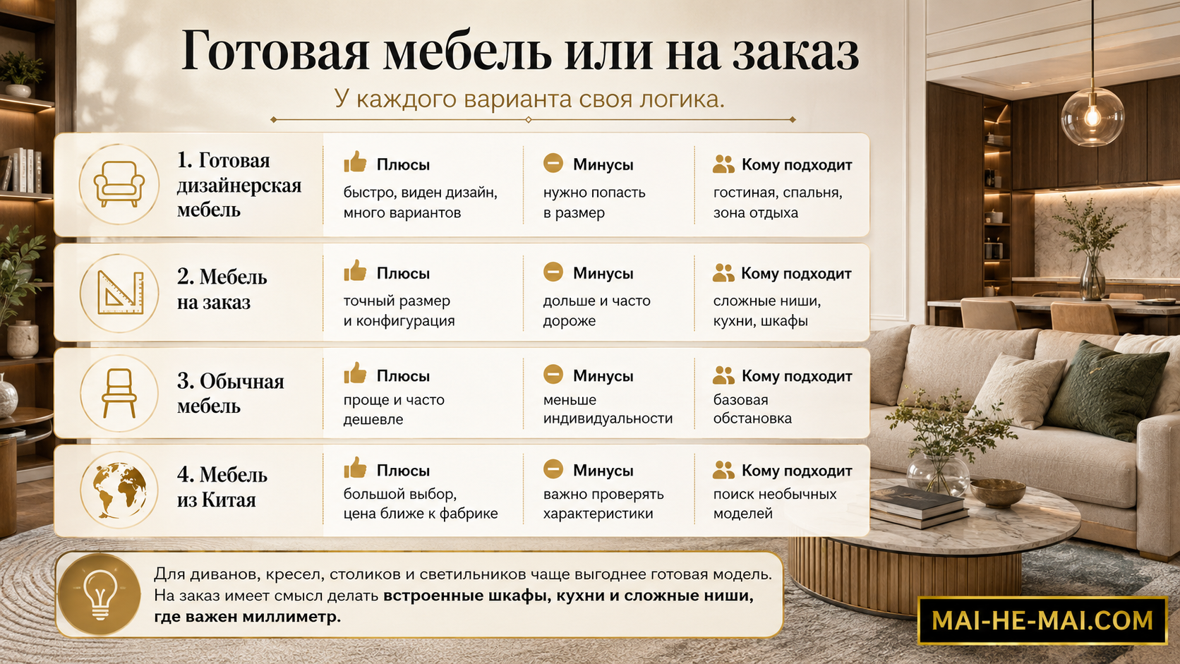 Как выбрать дизайнерскую мебель для дома: гостиная, спальня, стиль и цена