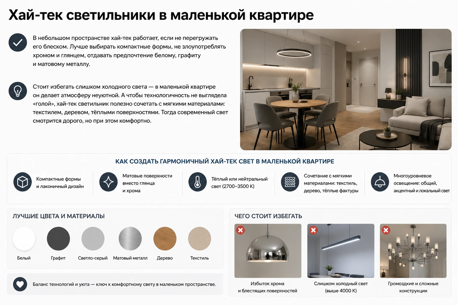 Как выбрать подвесной светильник хай-тек: кухня, гостиная, спальня и современный интерьер