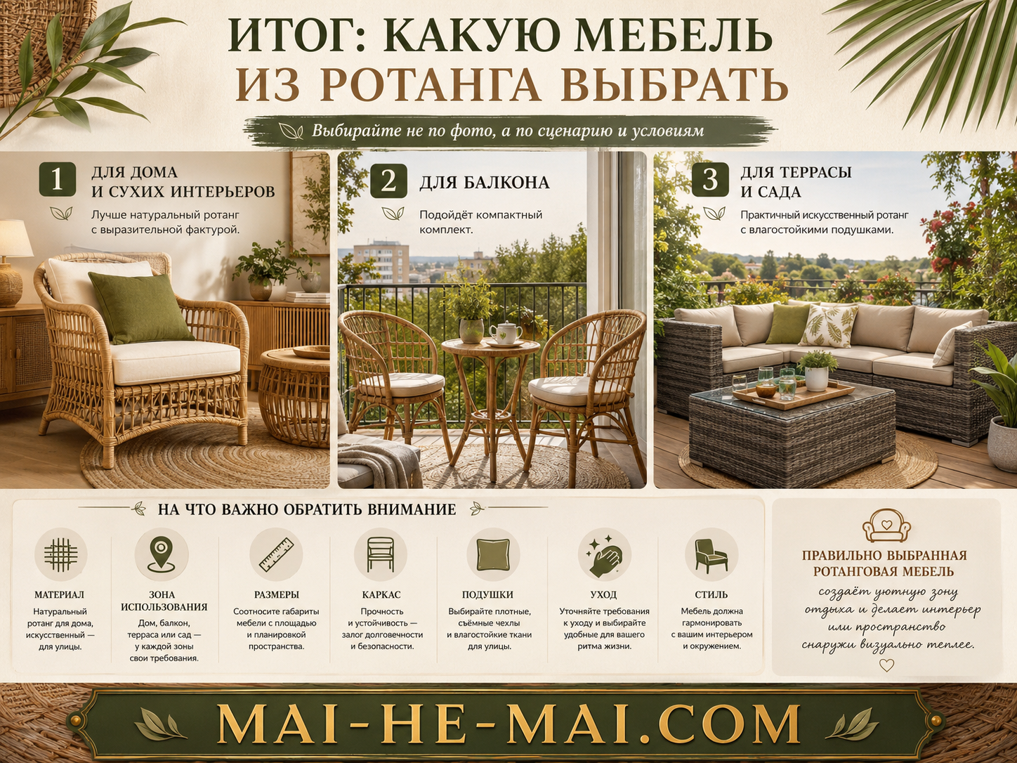 Как выбрать мебель из ротанга