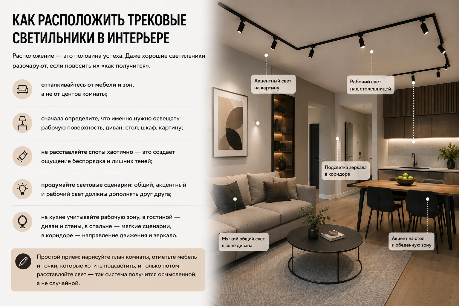 Как выбрать трековые светильники для квартиры