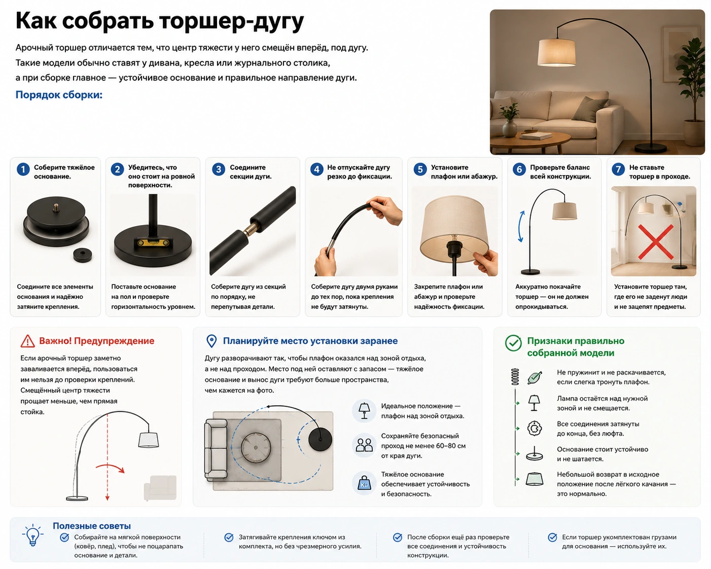 Как правильно собрать торшер: пошаговая инструкция, безопасность и ошибки сборки