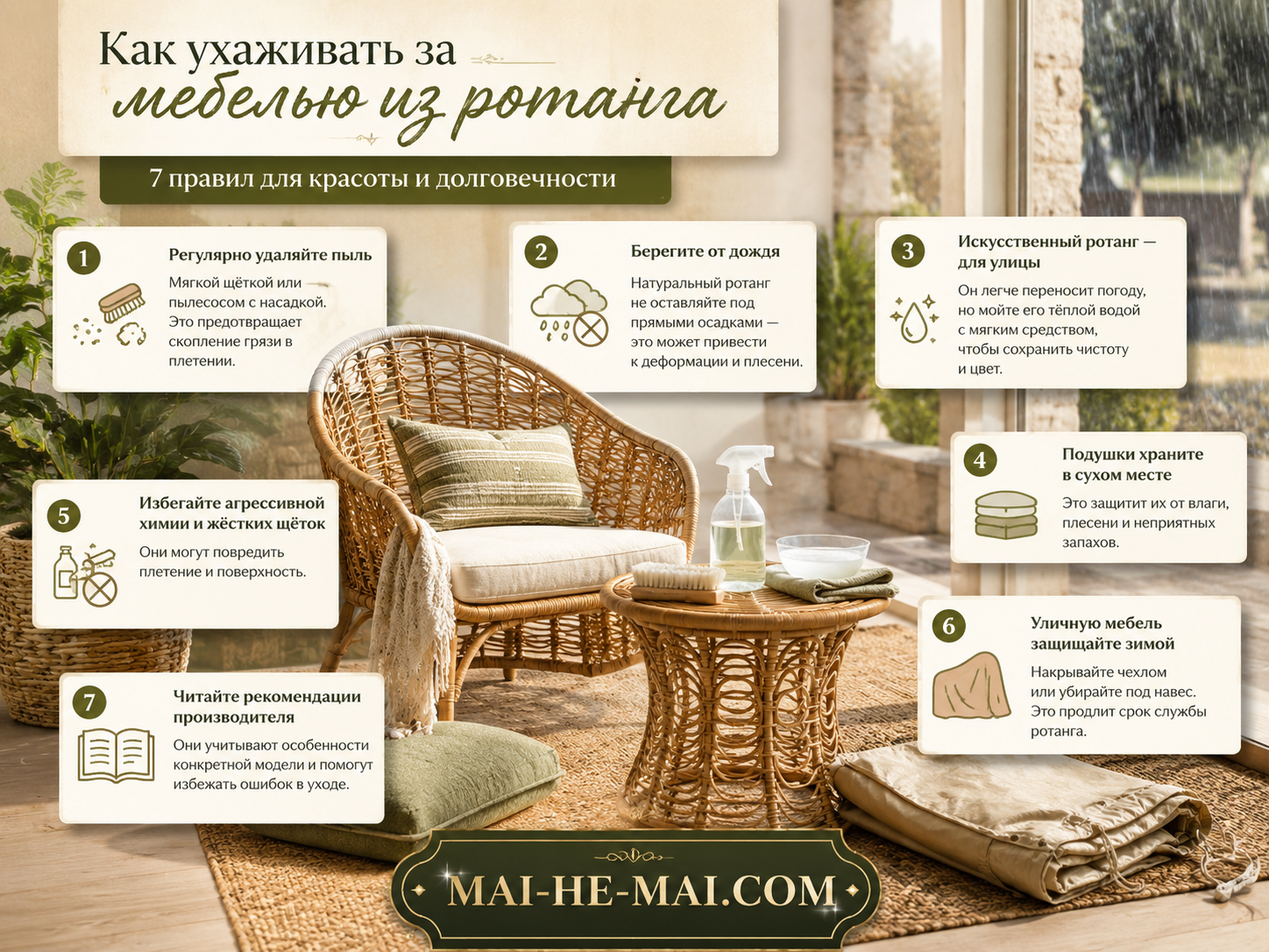 Как выбрать мебель из ротанга