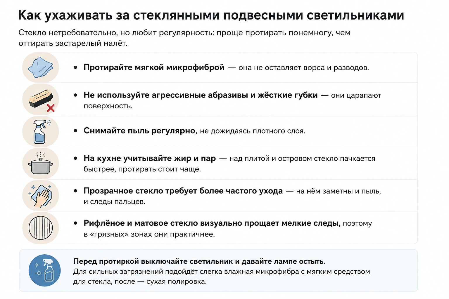 Подвесные светильники из стекла: как выбрать для кухни, гостиной и современного интерьера